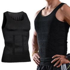 SOLFIT® Pánský Nátělník, Pánské Spodní prádlo, T-shirt Six-pack Shaper (2ks, 2 barvy: černá a bílá) | ABSFIT L