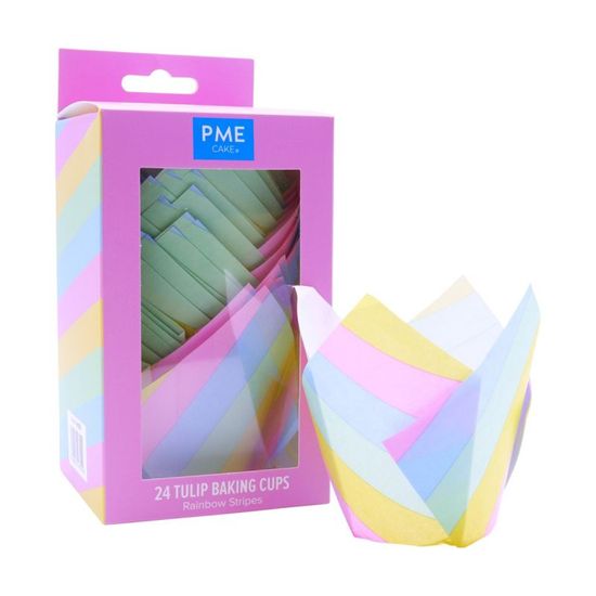 PME Pastelové papírové košíčky na muffiny tulipán, 24 ks