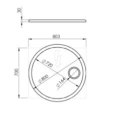 SAPHO FLOAT kulaté zrcadlo s LED podsvícením ? 80cm, kosm.zrcátko, senzor, 3500-6500K bílá FT800 - Sapho