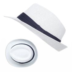 Aleszale Pánský a dámský slaměný klobouk Panama Trilby velikosti 60 - bílá