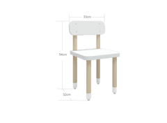 Flexa Dřevěná stolička s opěradlem pro deti bílá Dots