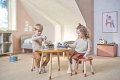Flexa Dřevěná stolička bez opěradla pro děti červená Dots