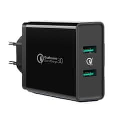 shumee 2x USB-A 36W QC3.0 nabíječka telefonu - černá