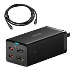 shumee 2v1 GaN5 Pro nástěnná nabíječka + HUB HDMI 4K převodník 2x USB-C USB-A černá