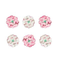 Decora Cukrové dekorace bílo růžové kytičky, 6ks 
