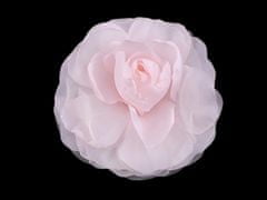 Kraftika 1ks růžová nejsv. brož / ozdoba růže 10cm, textilní brože