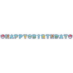Párty girlanda Pokémon - Happy Birthday - narozeniny - 218 cm