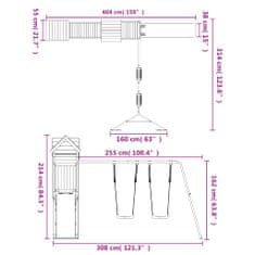 Vidaxl Dětské hřiště na zahradu masivní dřevo douglasky