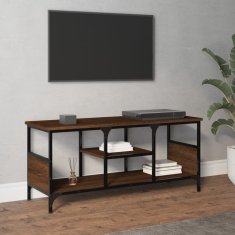 Vidaxl TV skříňka hnědý dub 100 x 35 x 45 cm kompozitní dřevo a železo