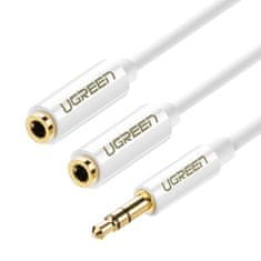 shumee Rozbočovací kabel pro sluchátka mini jack 3,5 mm na 2x mini jack 3,5 mm 20 cm bílý