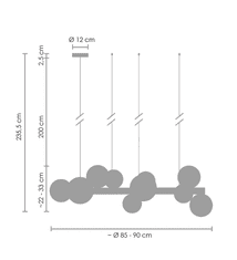 Intesi Závěsné svítidlo ORION černé 85 cm