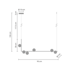 Intesi Závěsné svítidlo SIMPLY černé 90 cm