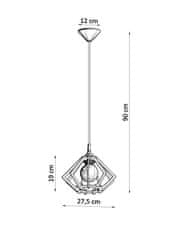 Intesi Závěsná lampa POMPELMO přírodní dřevo