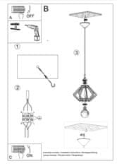 Intesi Závěsná lampa POMPELMO přírodní dřevo