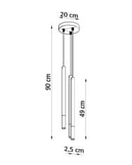 Intesi Závěsná lampa MOZAICA 3P černá/měděná