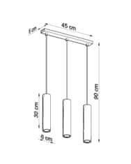 Intesi Závěsná lampa LAGOS 3L bílá