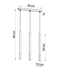 Intesi Závěsná lampa MOZAICA 3L černá/chromová