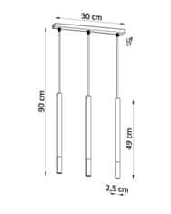 Intesi Závěsná lampa MOZAICA 3L černá/měděná