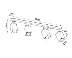 Intesi Stropní svítidlo MERIDA 4L šedá