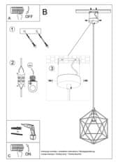 Intesi Závěsná lampa GASPARE černá