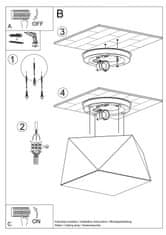 Intesi Stropní svítidlo HEXA 25 černá