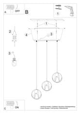 Intesi Závěsná lampa TULOS 3L bílá