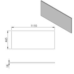 SAPHO CIRASA deska DTDL 111x1,8x46,5cm, dub Alabama CR111-2222 - Sapho