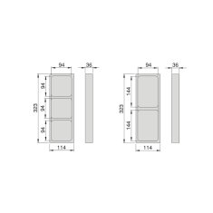 SAPHO LINDO boční organizér, sada 2ks, 114x323mm, plast, antracit LD002 - Sapho