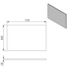 SAPHO CIRASA deska DTDL 71x1,8x46,5cm, dub Alabama CR071-2222 - Sapho