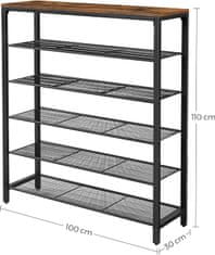 Songmics Botník Vasagle Lorado 100 cm hnědý