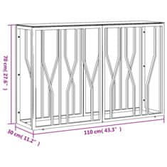 Vidaxl Konzolový stolek 110 x 30 x 70 cm nerezová ocel a sklo