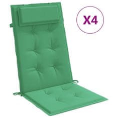 Vidaxl Podušky na židli s vysokým opěradlem 4 ks zelené látka oxford