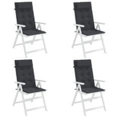 Vidaxl Podušky na židli s vysokým opěradlem 4 ks černé látka oxford