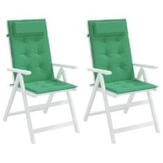 Vidaxl Podušky na židli s vysokým opěradlem 2 ks zelené látka oxford