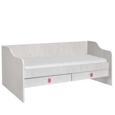 Matis Dětská postel NUMERO 2F - dub bílý/růžová