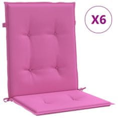 Petromila Podušky na židli s nízkým opěradlem 6 ks růžové textil