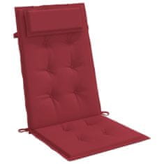 Vidaxl Podušky na židli s vysokým opěradlem 6 ks vínové látka oxford