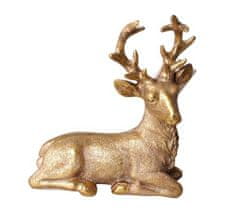 Mondex Figurka ležící jelen SANTA LILA zlatá