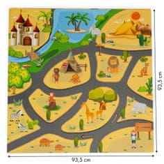 EcoToys Pěnová podložka Puzzle safari 93x93 cm barevná