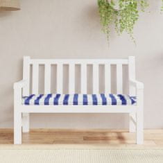 Vidaxl Poduška na zahradní lavici modré a bílé pruhy 120x50x7cm textil