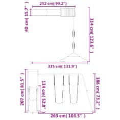 Vidaxl Dětské hřiště na zahradu masivní borové dřevo