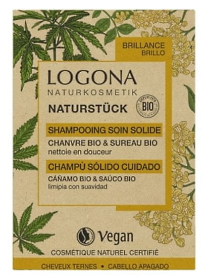 LOGONA Logona, Šampon Cube, bio konopí a černý bez, 60g