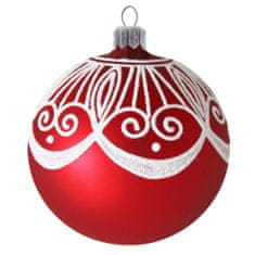 Decor By Glassor Vánoční baňka červená se záclonkou (Velikost: 10)