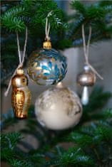 Decor By Glassor Skleněná vánoční koule s větvičkou (Velikost: 6)