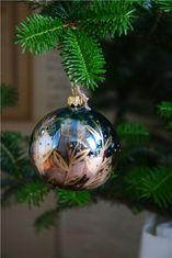 Decor By Glassor Vánoční koule hnědo-modrá (Velikost: 8)
