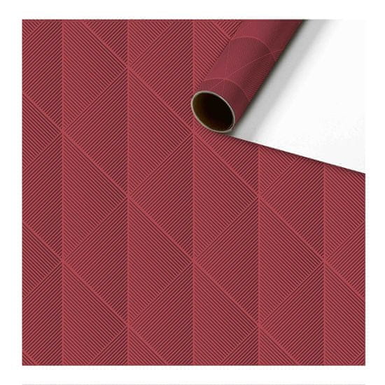 Decor By Glassor Červený balicí papír role s geometrickým vzorem