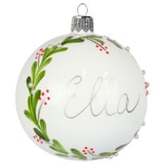 Decor By Glassor Vánoční ozdoba se jménem s dekorem jmelí