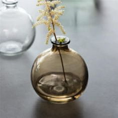 Decor By Glassor Kulatá skleněná váza kouřová