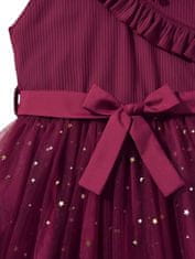 EXCELLENT Dívčí společenské šaty s hvězdami vel. 134 - Vínové