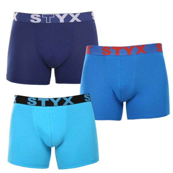 Styx 3PACK pánské boxerky long sportovní guma vícebarevné (3U96897)